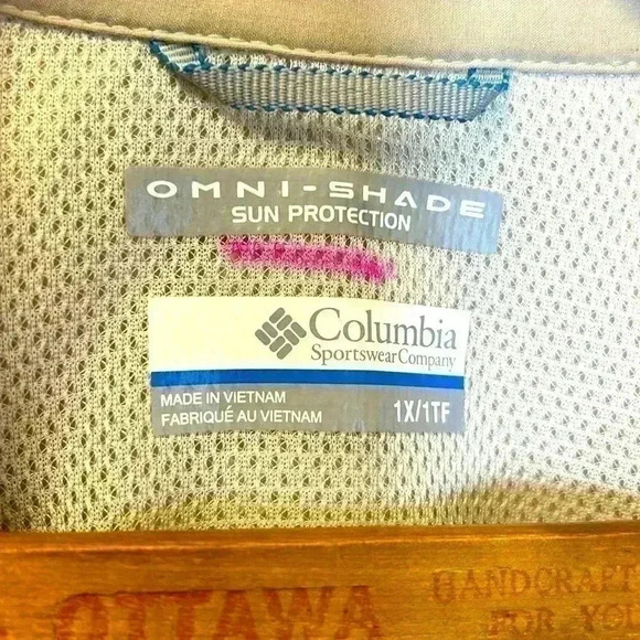 Columbia Omni Shade Sun Protection Button Short Sleeve Women's 1X Shirt Hike - Picture 6 of 8
